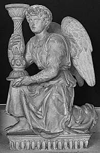 Knælende engel med alterstage by Michelangelo Buonarroti