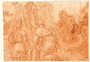 Knælende rygvendte figurer by Ubekendt