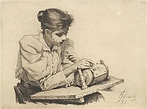 Kniplersken by Frans Schwartz