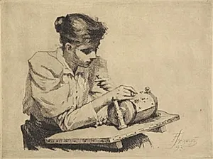 Kniplersken by Frans Schwartz