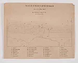 København set fra Nikolaj Tårn, orienteringsblad til den sydvestlige del