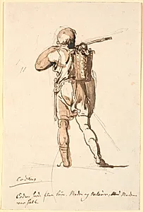 Kodros vandrende bort, set fra ryggen by Nicolai Abildgaard