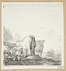 Køer og geder i et landskab by Moyses van Wtenbrouck