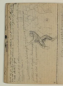 Kompositionsskitse til Blichers novelle "Bettefanden", p. 129, Afskrift fra samme, p. 129 l. 10-13 by Niels Larsen Stevns