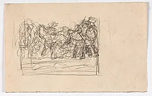 Kompositionsstudie med mange figurer by Oluf Hartmann