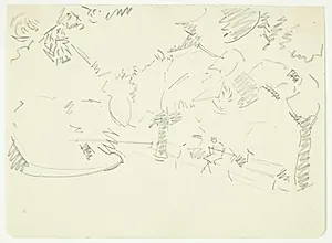Kompositionsstudie til Langelinje-billedet by Edvard Weie