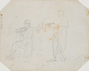Kompositionsudkast, Alexander og hans læge Philippos by Jens Juel