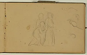 Kompositionsudkast til bibelsk scene by Niels Larsen Stevns
