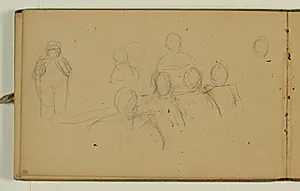 Kompositionsudkast til bibelsk scene by Niels Larsen Stevns