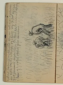 Kompositionsudkast til Blichers novelle "Bettefanden", p. 129 - Bettefanden og Krushoved i Dybdalen. Afskrift fra samme l. 16-19 by Niels Larsen Stevns