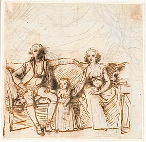Kompositionsudkast til det Ankerske familiebillede by Jens Juel