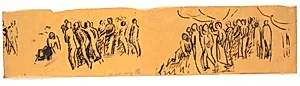 Kompositionsudkast til maleriet "Den blinde ved vejen råber efter Kristus", 1910 by Niels Larsen Stevns