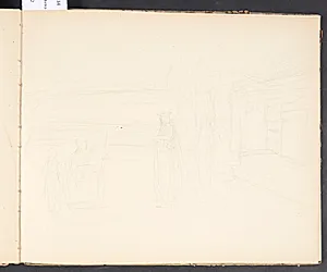 Kompostionsudkast med figurer by Agnes Slott-Møller