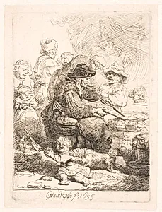 Kone der bager pandekager by Rembrandt van Rijn