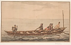 Konebåd. Illustration til W.A. Graah. Undersøgelsesrejse til østkysten af Grønland