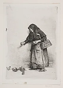 Konen med spurvene by Carl Bloch