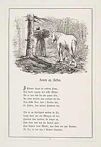 Konen og Hesten. Illustration til H.V. Kaalund, "Fabler for Børn" by H.P. Hansen