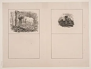 Konen og hesten; Pudelhunden by Adolph Kittendorff