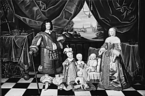Kong Frederik III med familie by Ubekendt