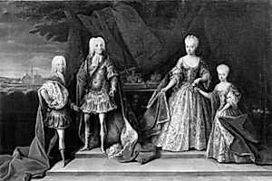 Kong Frederik IV med familie by Ubekendt