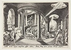 Kongernes tilbedelse by Philips Galle