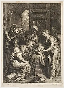 Kongernes tilbedelse by Schelte Adamsz. Bolswert
