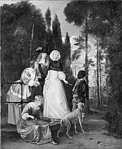 Konversation i en park by Eglon van der Neer