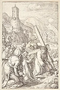 Korsbæringen by Hendrick Goltzius