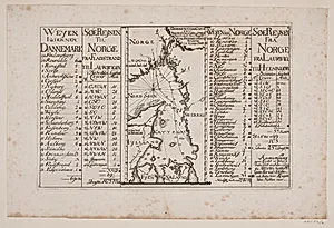 Kort over Skagerak og Kattegat med omkringliggende landsdele by Poul Isac Grønvold