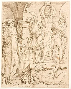 Kristi hudflettelse by Maarten van Heemskerck