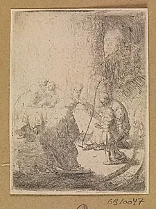 Kristus blandt de skriftkloge. Lille plade by Rembrandt van Rijn