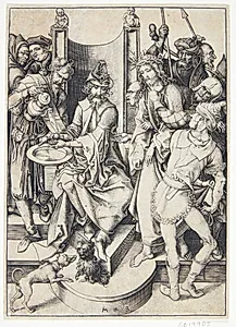 Kristus bragt for Pilatus by Martin Schongauer