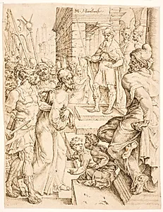 Kristus for Pilatus (?) by Maarten van Heemskerck