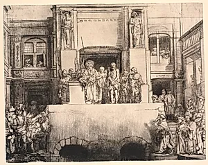 Kristus fremstilles for folket by Rembrandt van Rijn