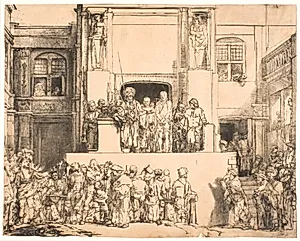 Kristus fremstilles for folket by Rembrandt van Rijn