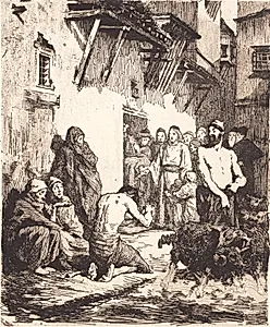Kristus helbreder to blinde og en besat by Frans Schwartz