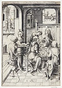 Kristus i Emmaus by Israhel van Meckenem