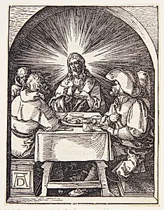Kristus i Emmaus by Albrecht Dürer
