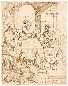 Kristus i Emmaus by Maarten van Heemskerck