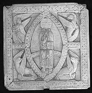 Kristus i mandorla, omgivet af evangelistsymbolerne by Ubekendt