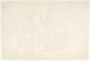 Kristus kalder Petrus, kompostionsudkast by Dankvart Dreyer