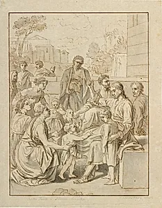 Kristus lader de små børn komme til sig by C.W. Eckersberg