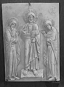 Kristus mellem Johannes Døberen og Maria by Ubekendt