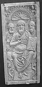 Kristus mellem Peter og Paulus, Maria mellem Michael og Gabriel by Ubekendt