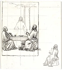 Kristus og de to disciple i Emmaus by Martinus Rørbye