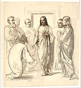 Kristus og den vantro Thomas by Wilhelm Marstrand