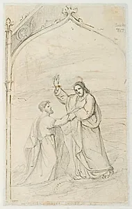 Kristus og den vantro Thomas by Dankvart Dreyer