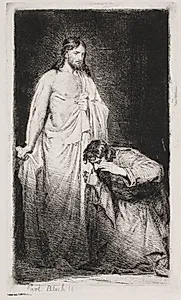 Kristus og den vantro Thomas by Carl Bloch