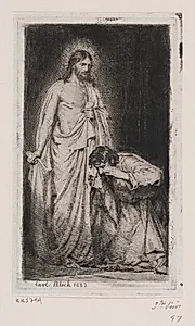 Kristus og den vantro Thomas by Carl Bloch