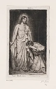 Kristus og den vantro Thomas by Carl Bloch